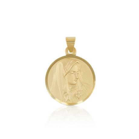 MUAU Schmuck  Pendentif médaille Dolorosa or jaune 750, 14mm, 22x14mm 