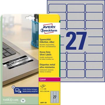 AVERY ZWECKFORM Typenschild-Labels 63,5x29,6mm, 540Stk.