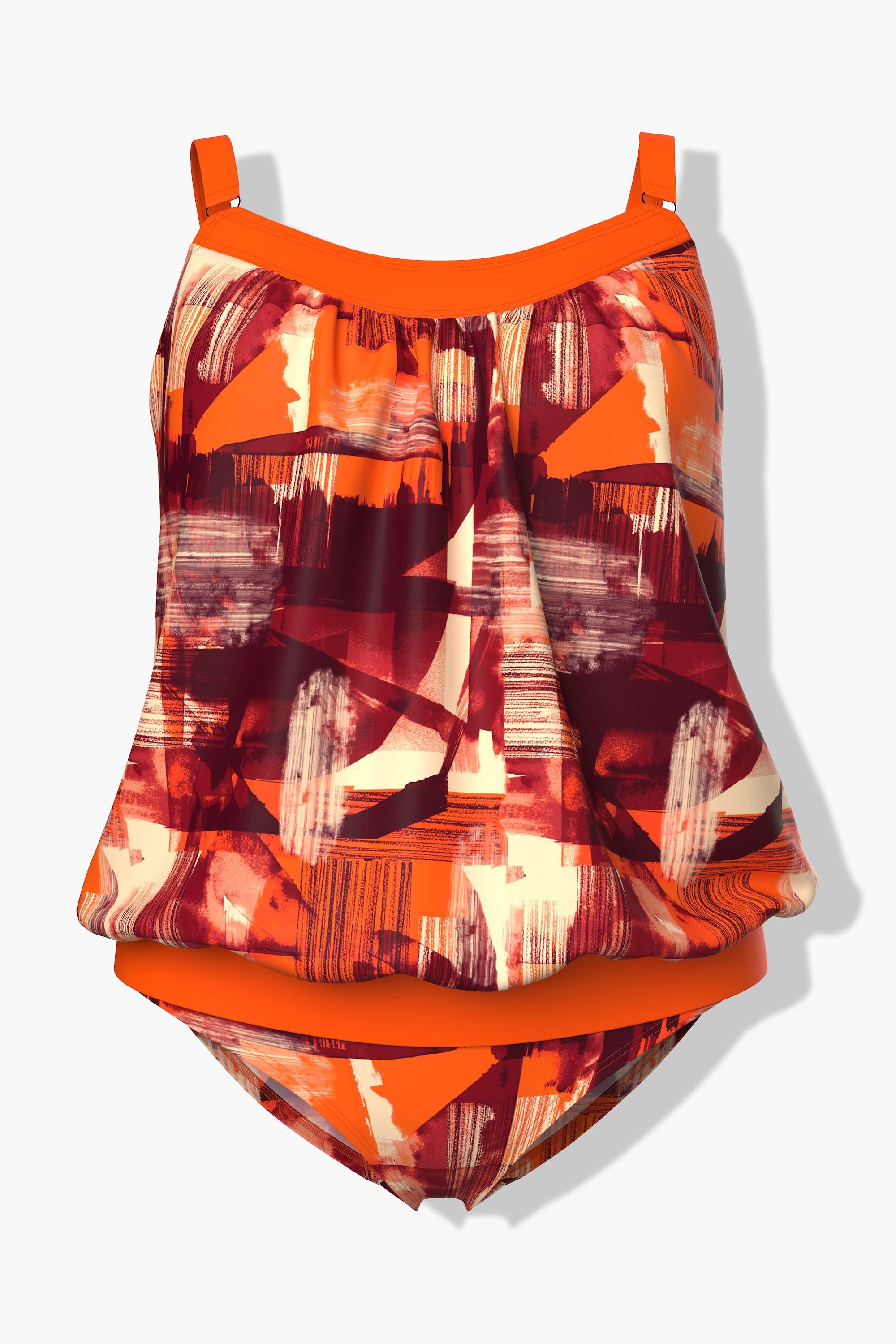 Ulla Popken  Tankini con top lungo, coppe morbide e spalline regolabili 