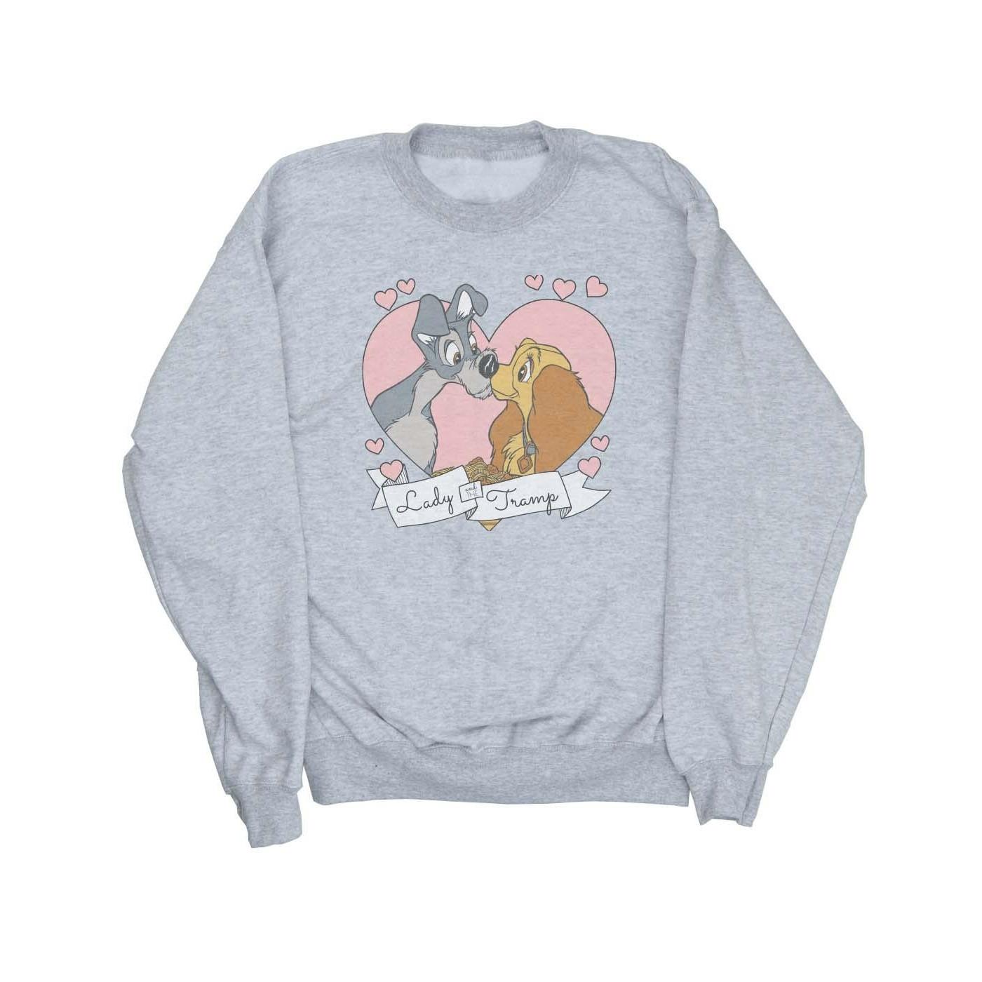 Image of Lady And The Tramp Love Sweatshirt Unisex Grau 140/146