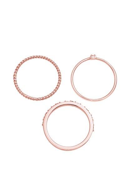 Elli  Ring 3Er Set Kristalle 