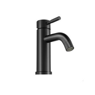 SHOWER DESIGN Robinet mitigeur mécanique arrondi en inox brossé - Noir mat - H17 cm - SALAVAN  