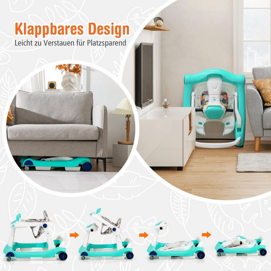 Northix  Girello pieghevole 2 in 1 verde 