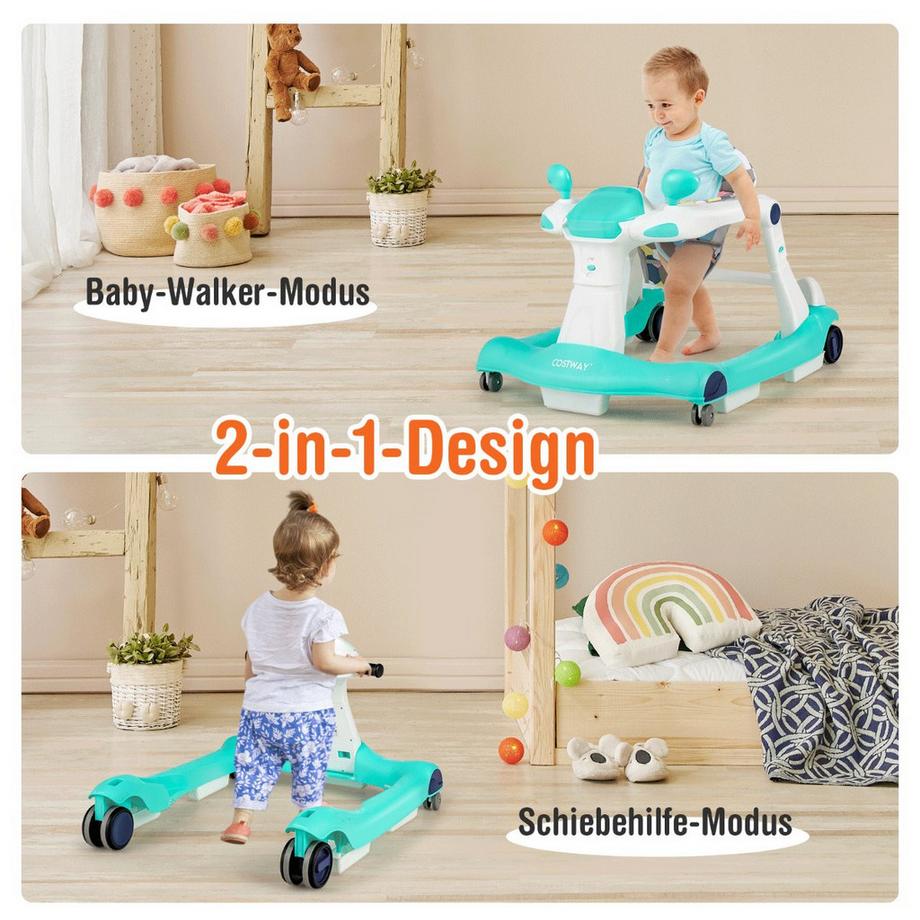 Northix  Girello pieghevole 2 in 1 verde 