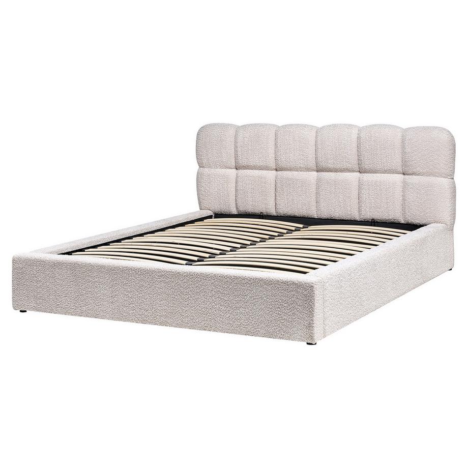 Beliani Letto contenitore en Bouclé  BASTON  