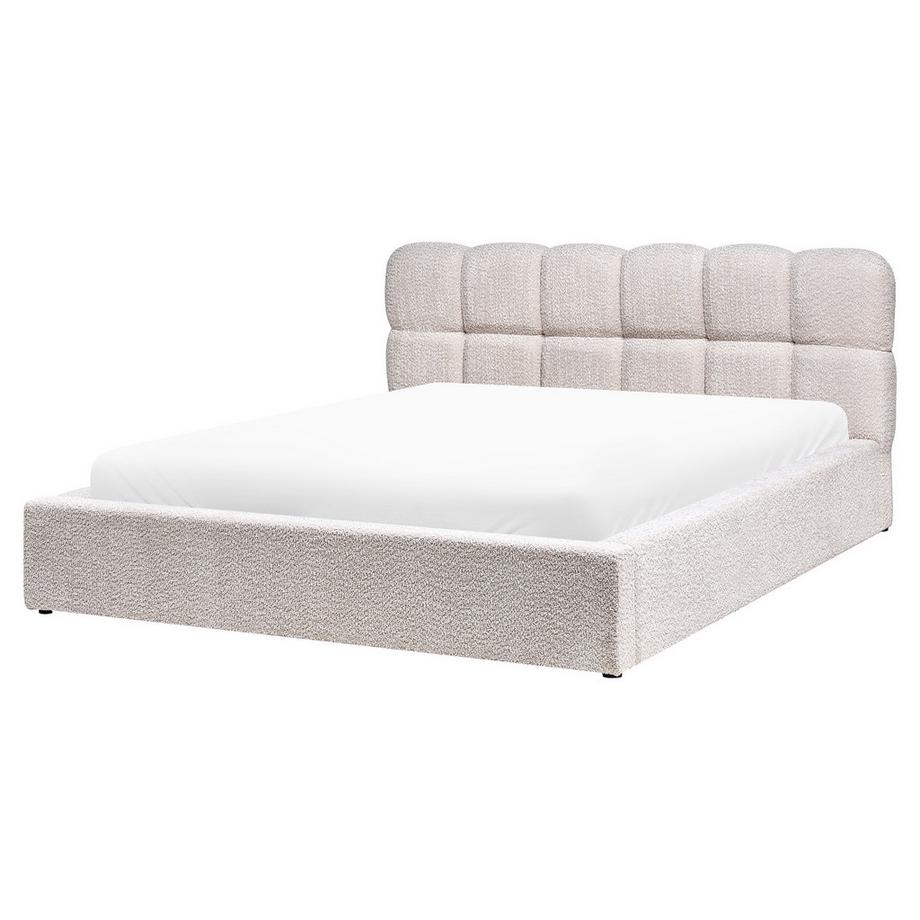 Beliani Letto contenitore en Bouclé  BASTON  