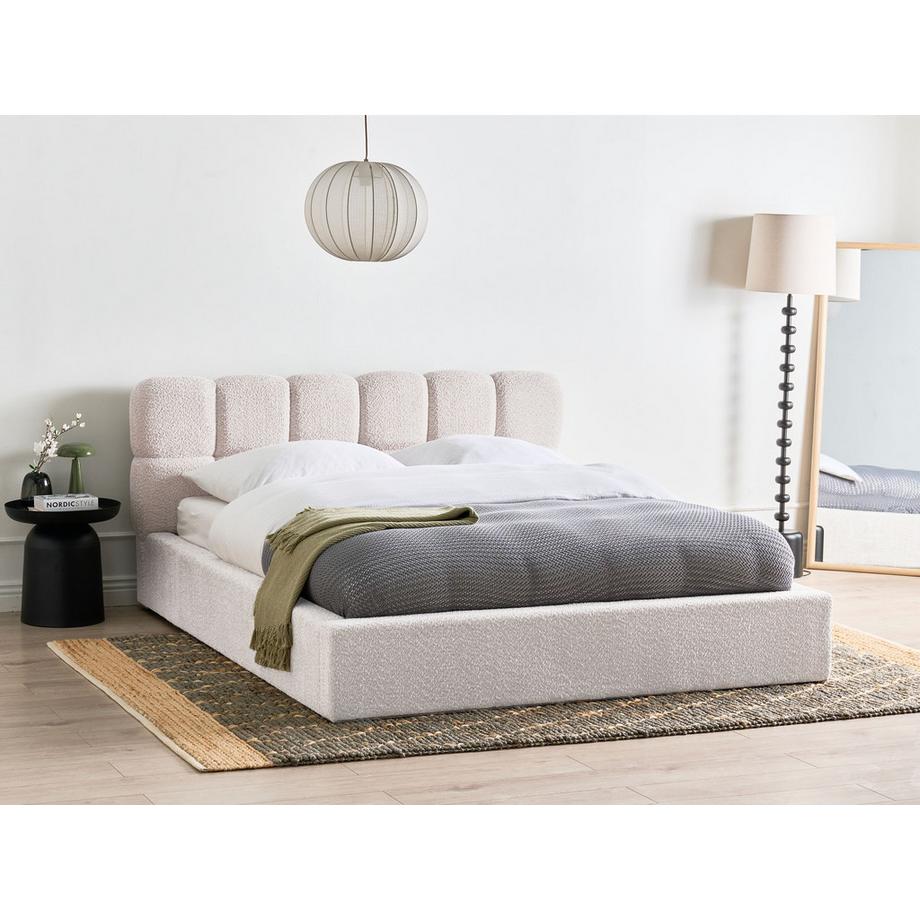 Beliani Letto contenitore en Bouclé  BASTON  