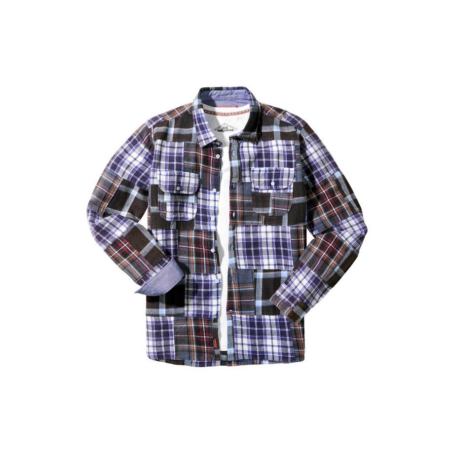 Joe Browns Patchwork-Karohemd mit Acid-Wash-Finish  
