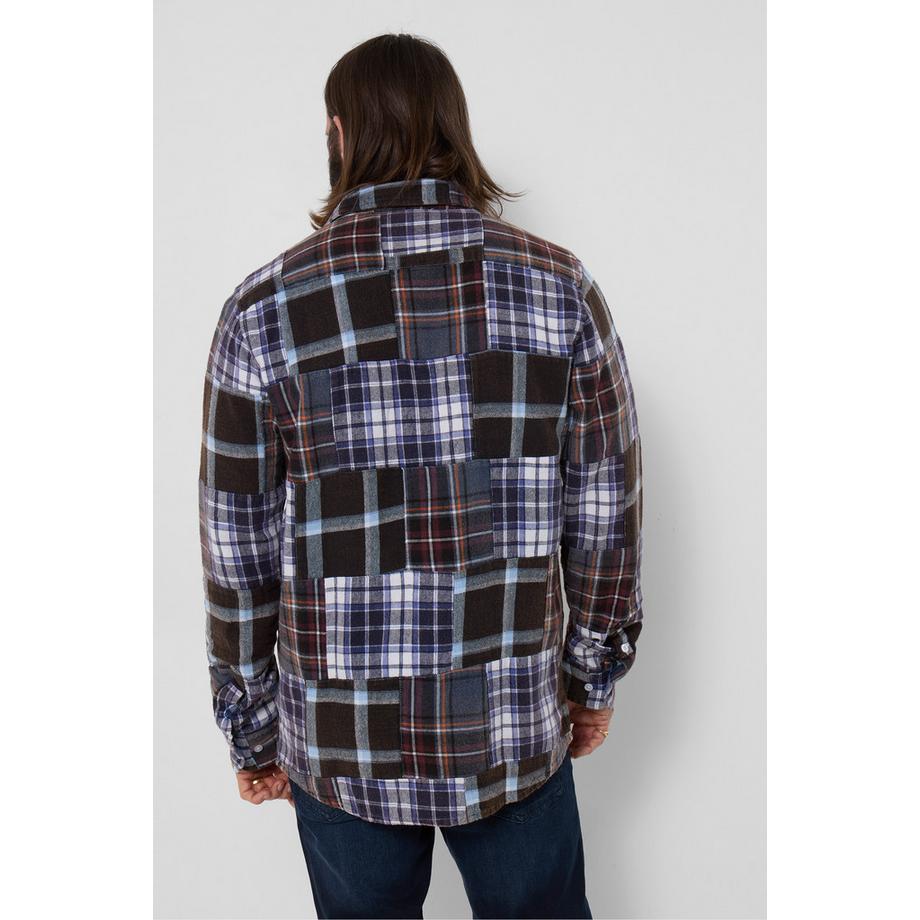 Joe Browns Patchwork-Karohemd mit Acid-Wash-Finish  