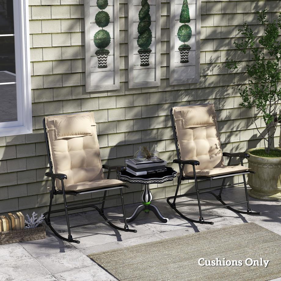 Northio Set di 2 cuscini per lettini prendisole, cuscini idrorepellenti per lettini da giardino, cuscini imbottiti per lettini da spiaggia, cuscini per sdraio, cuscini per mobili da giardino, cuscini, 50 x 116 x 5 cm, beige Aosom  