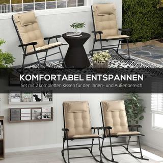 Northio 2er Set Auflage für Sonnenliege Wasserabweisend Liegenauflage für Gartenliege Polsterauflage für Strandliege Liegestuhl Kissen Polster für Gartenmöbel Auflagen 50x116x5 cm, Beige Aosom  