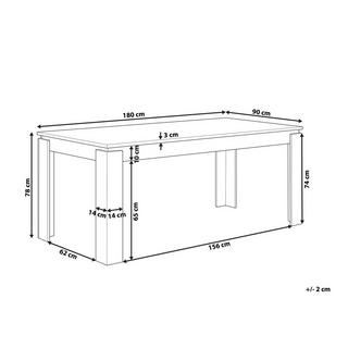 Beliani Table de repas en MDF Traditionnel VITON  