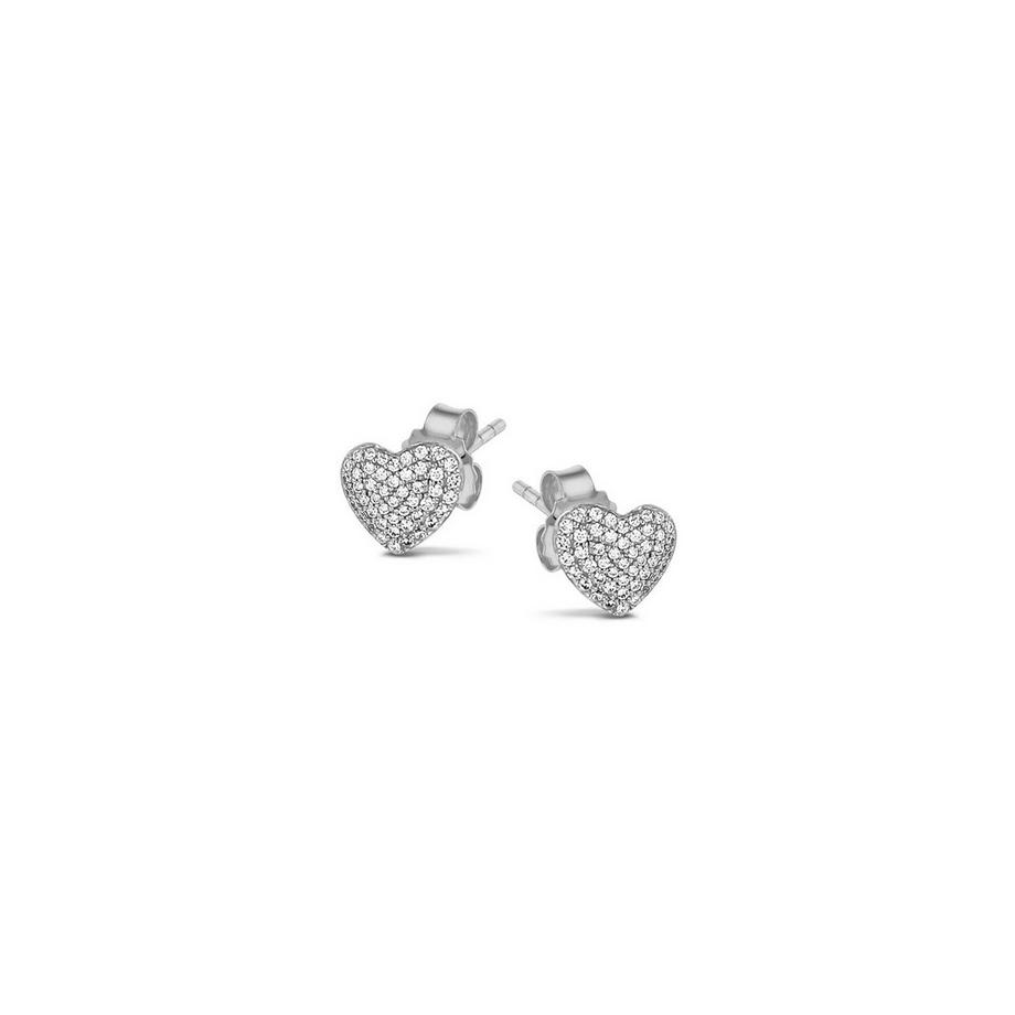 Cœur clou d'oreille 1693 Plaqué rhodium