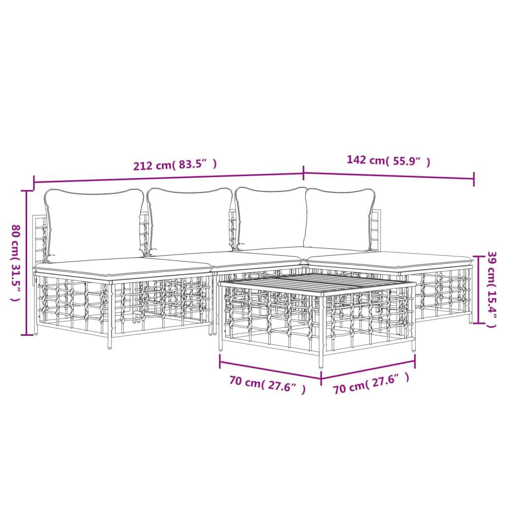 VidaXL set mobili da giardino Polirattan  