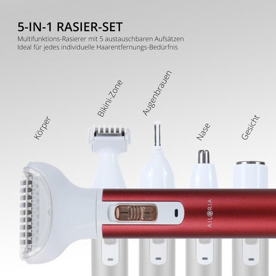 AILORIA EVAPORE Rasierer mit verschiedenen Aufsätzen USB  