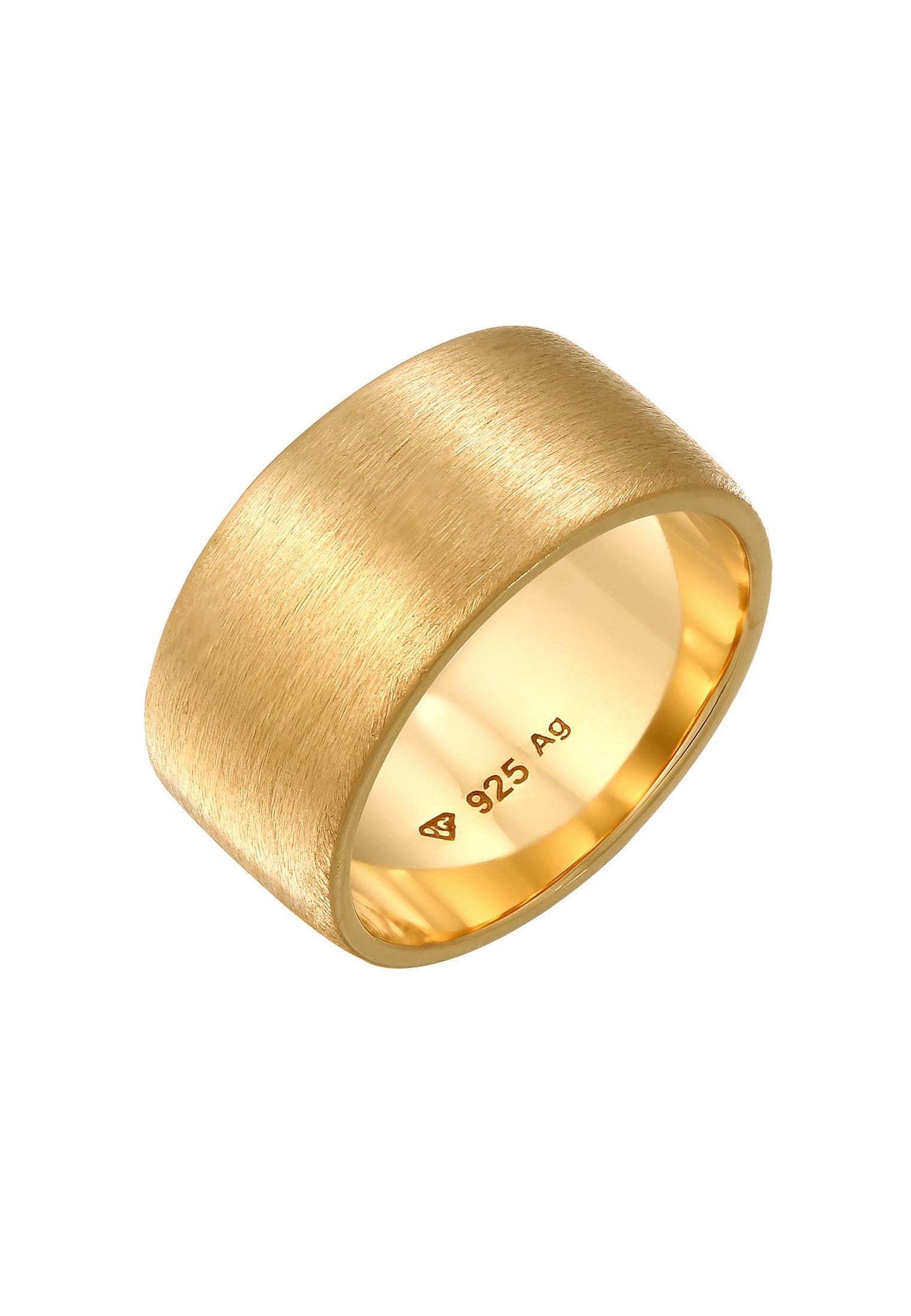 Image of Ring Bandring Breit Matt Gebürstet Basic Damen Gold 52mm