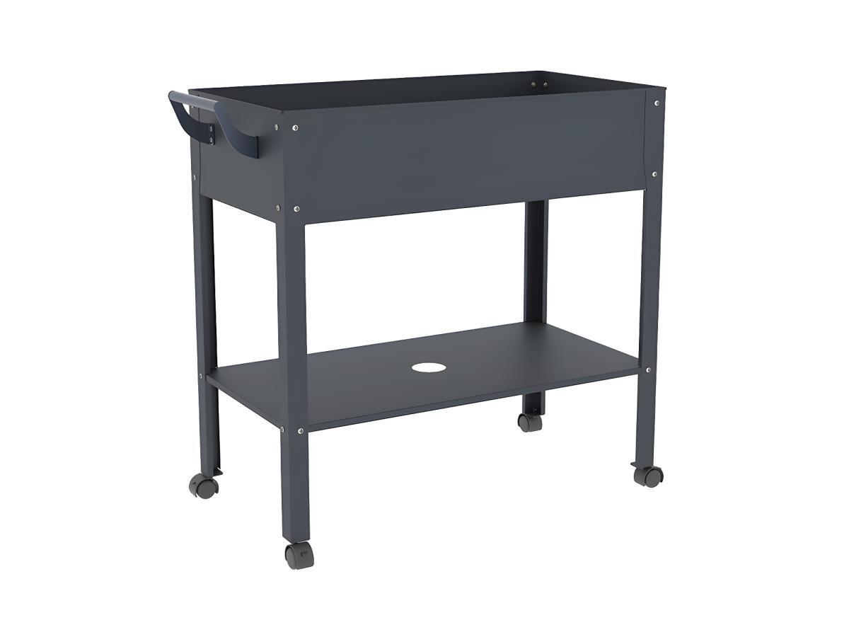 Image of Hochbeet auf Rollen - 90,5 x 43 x 83 cm - Anthrazit - MELISSE Hochbeet auf Rollen - 90,5 x 43 x 83 cm - Anthrazit - MELISSE