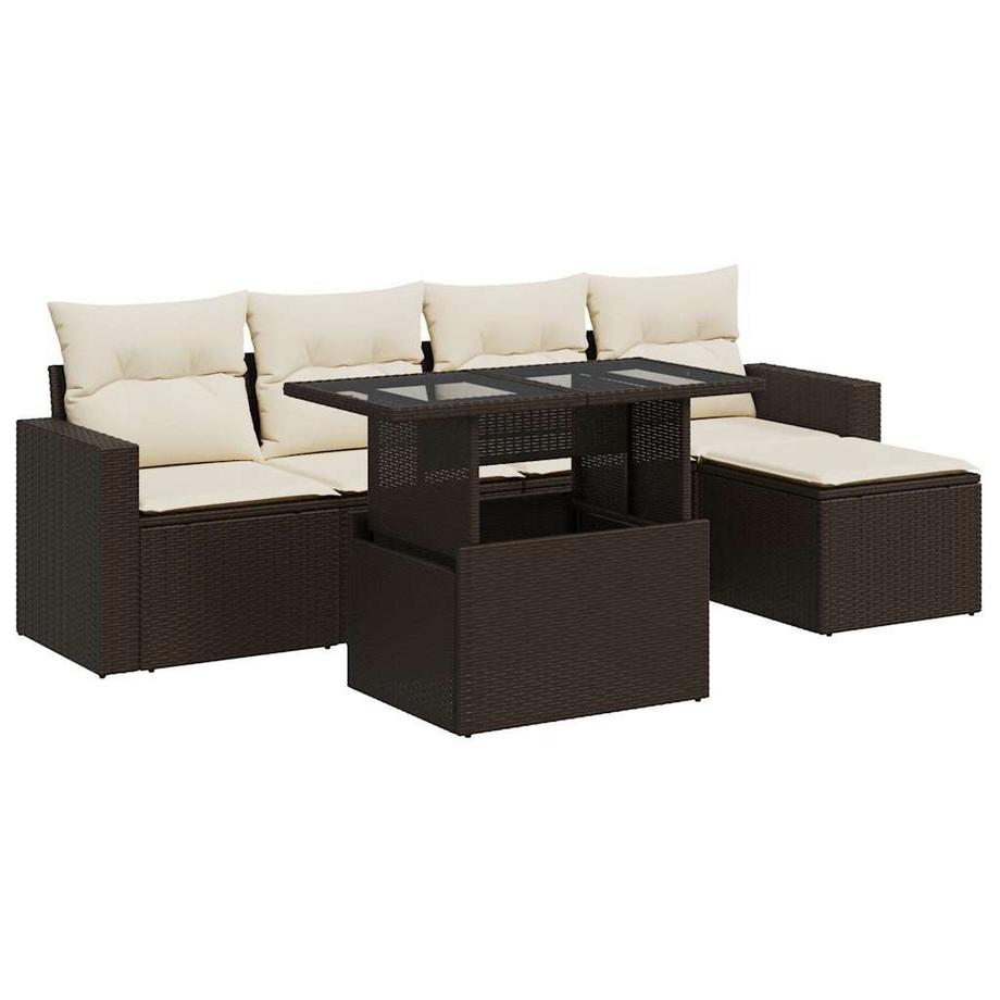 set di divani da giardino Polirattan