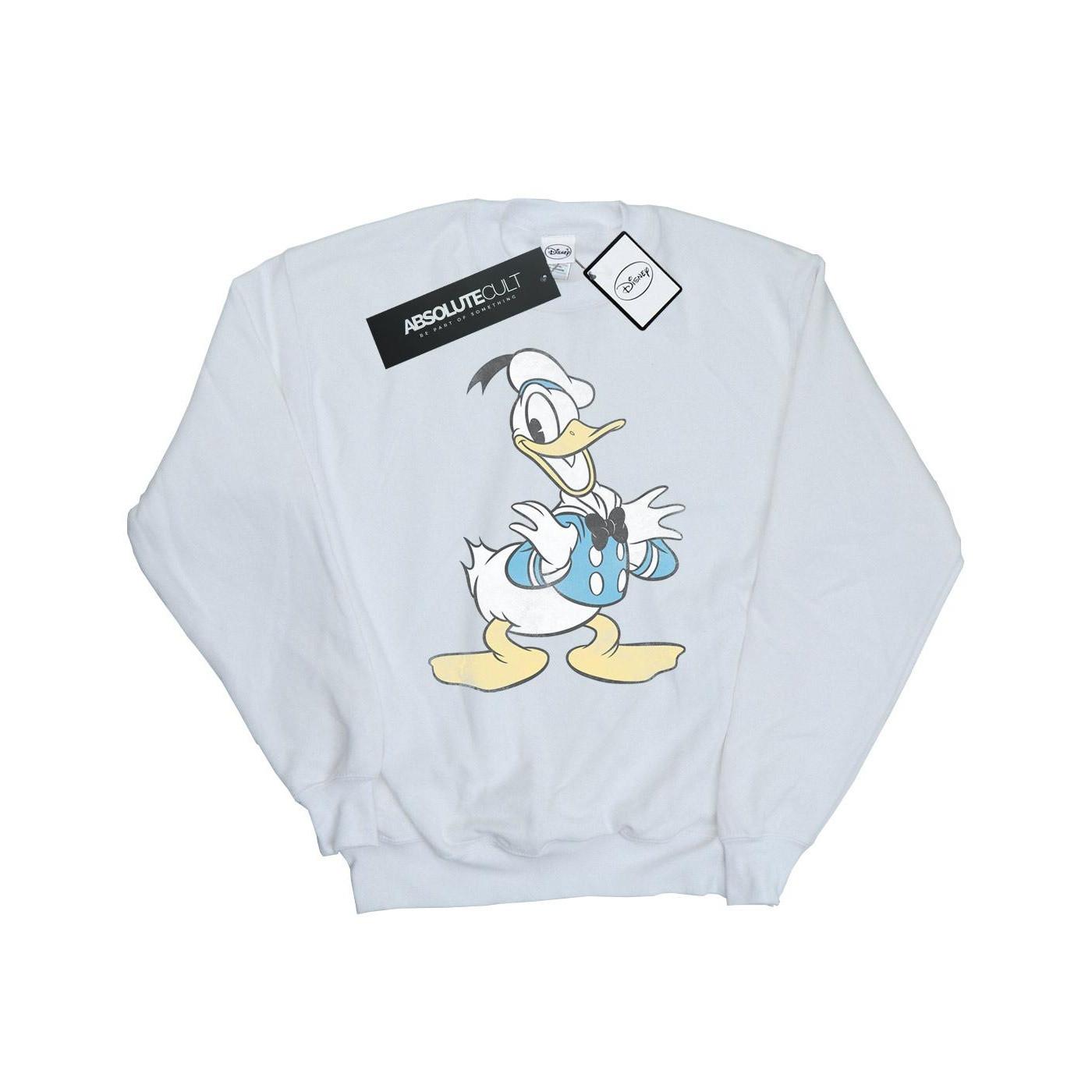 Image of Donald Duck Posing Sweatshirt Damen Weiss M