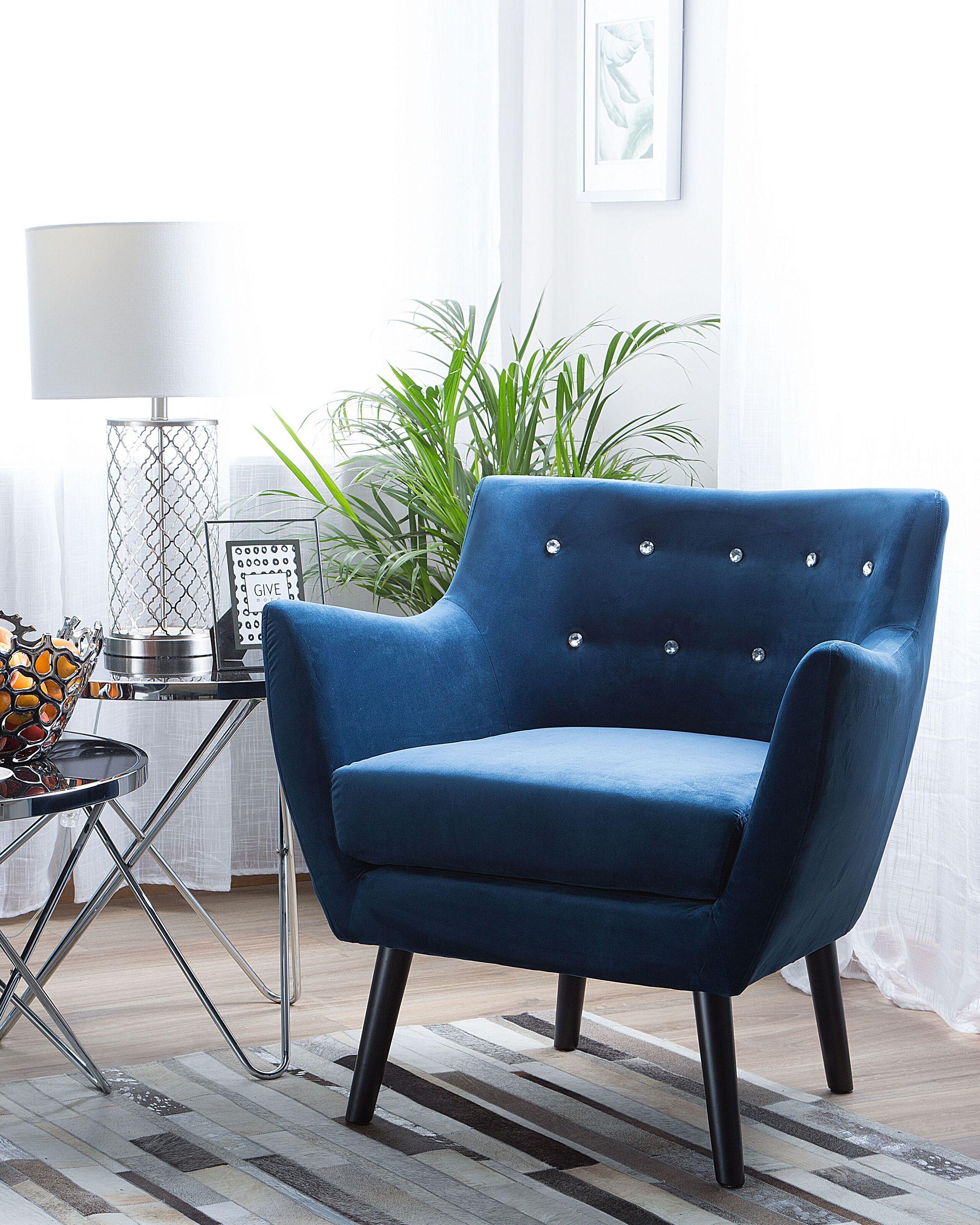 Beliani Fauteuil en Velours Glamour DRAMMEN  