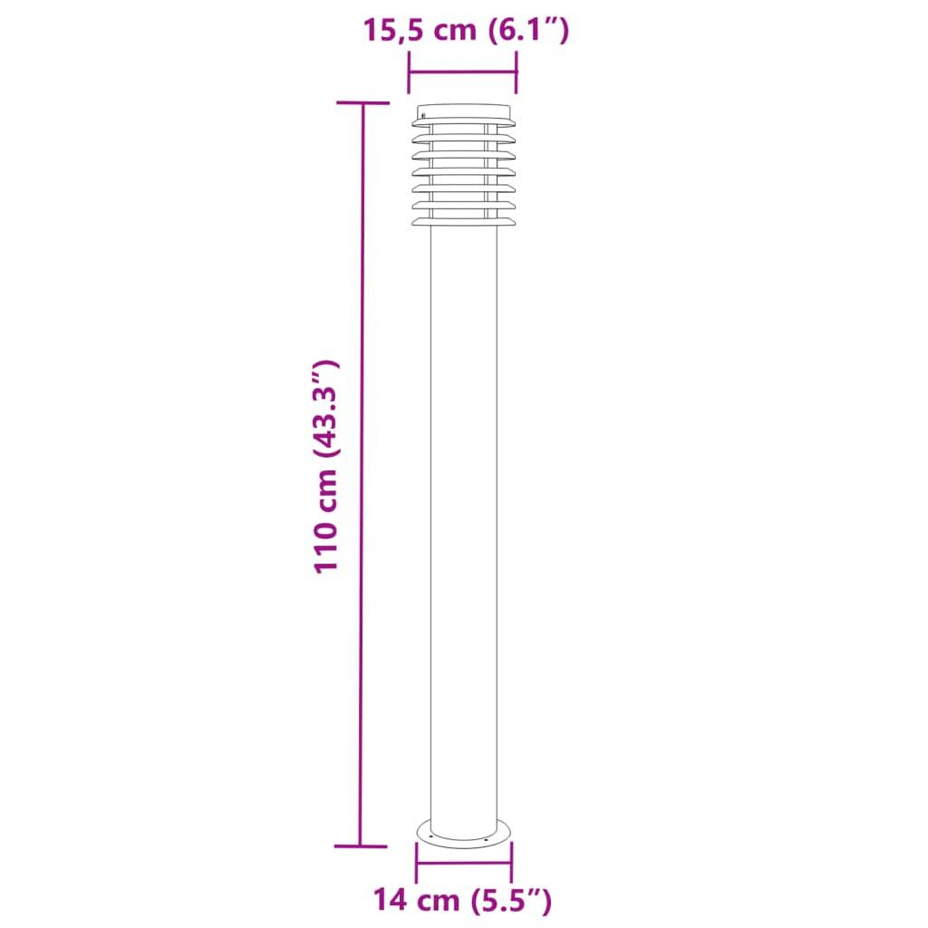 VidaXL Lampadaire d'extérieur acier inoxydable  