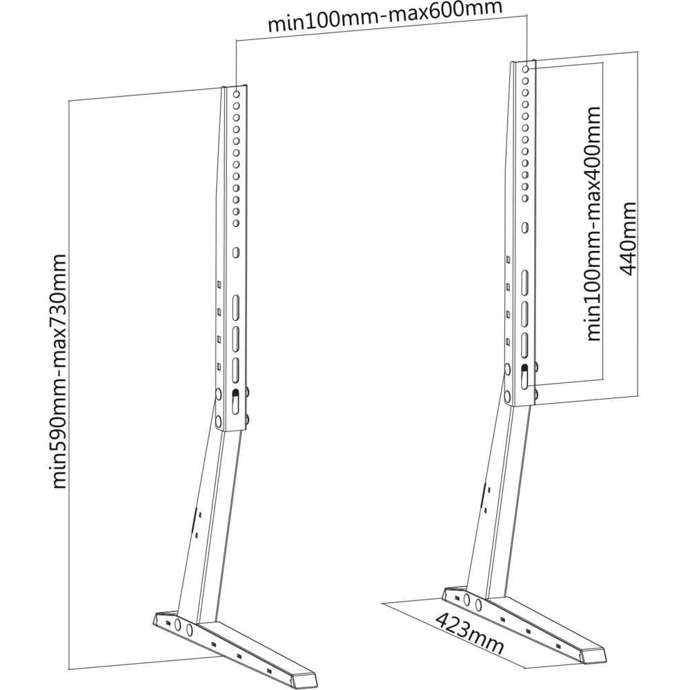 My Wall  myWall TV-Standfuss-Set, 94 - 178 cm (37 - 70), bis 35kg, beliebige Breite, Kabelmanagement 