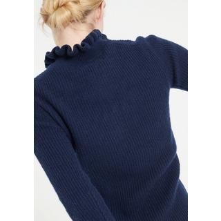 Studio Cashmere8  MIA 4 Pullover mit Falbala-Kragen und Reißverschluss - 100% Kaschmir 