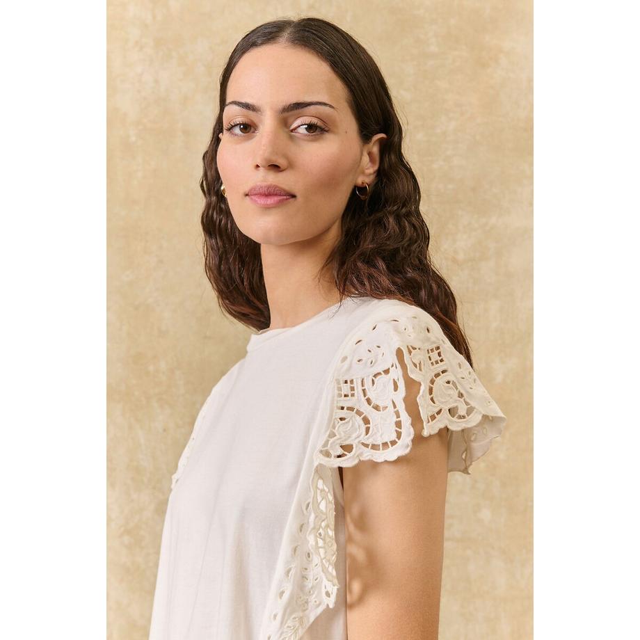 Louise-Misha T-shirt Manches Courtes Brodé  