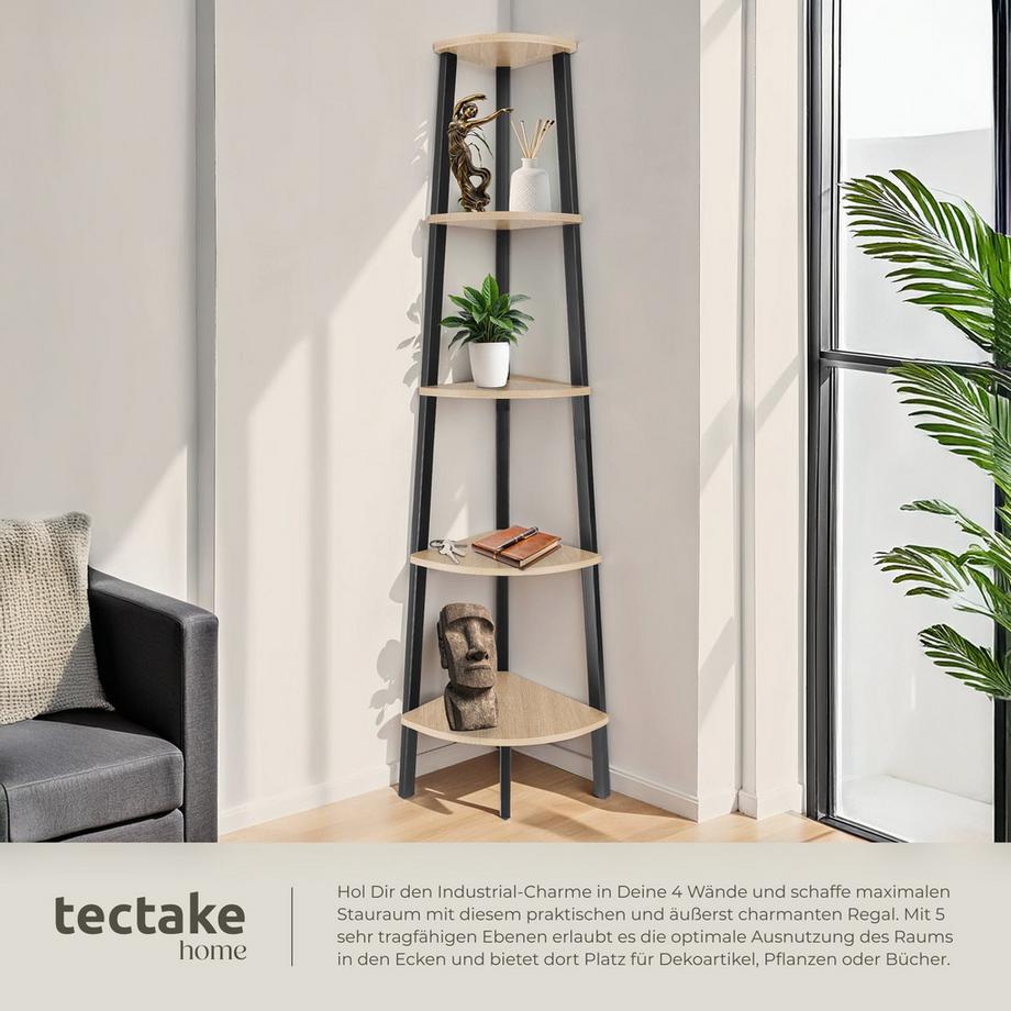 Tectake Étagère d'angle PORTLAND style industriel  