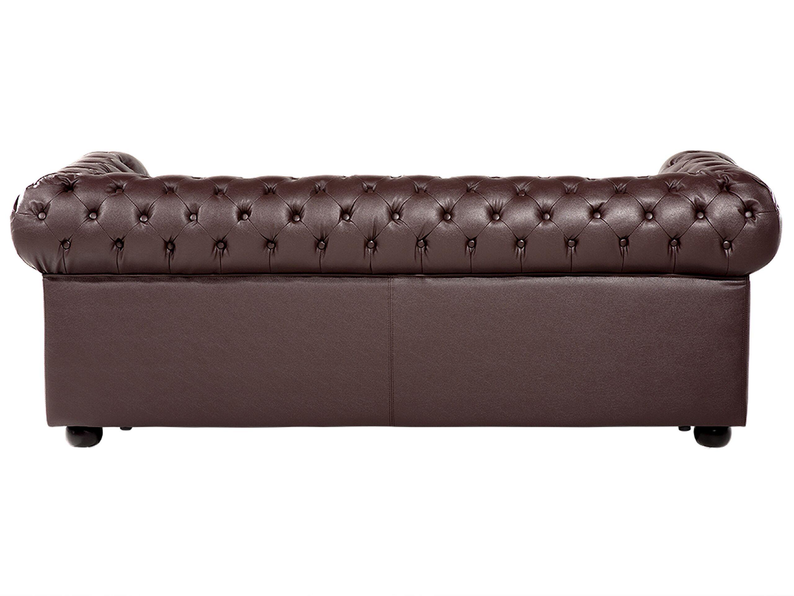 Beliani Canapé 3 places en Cuir Glamour CHESTERFIELD  