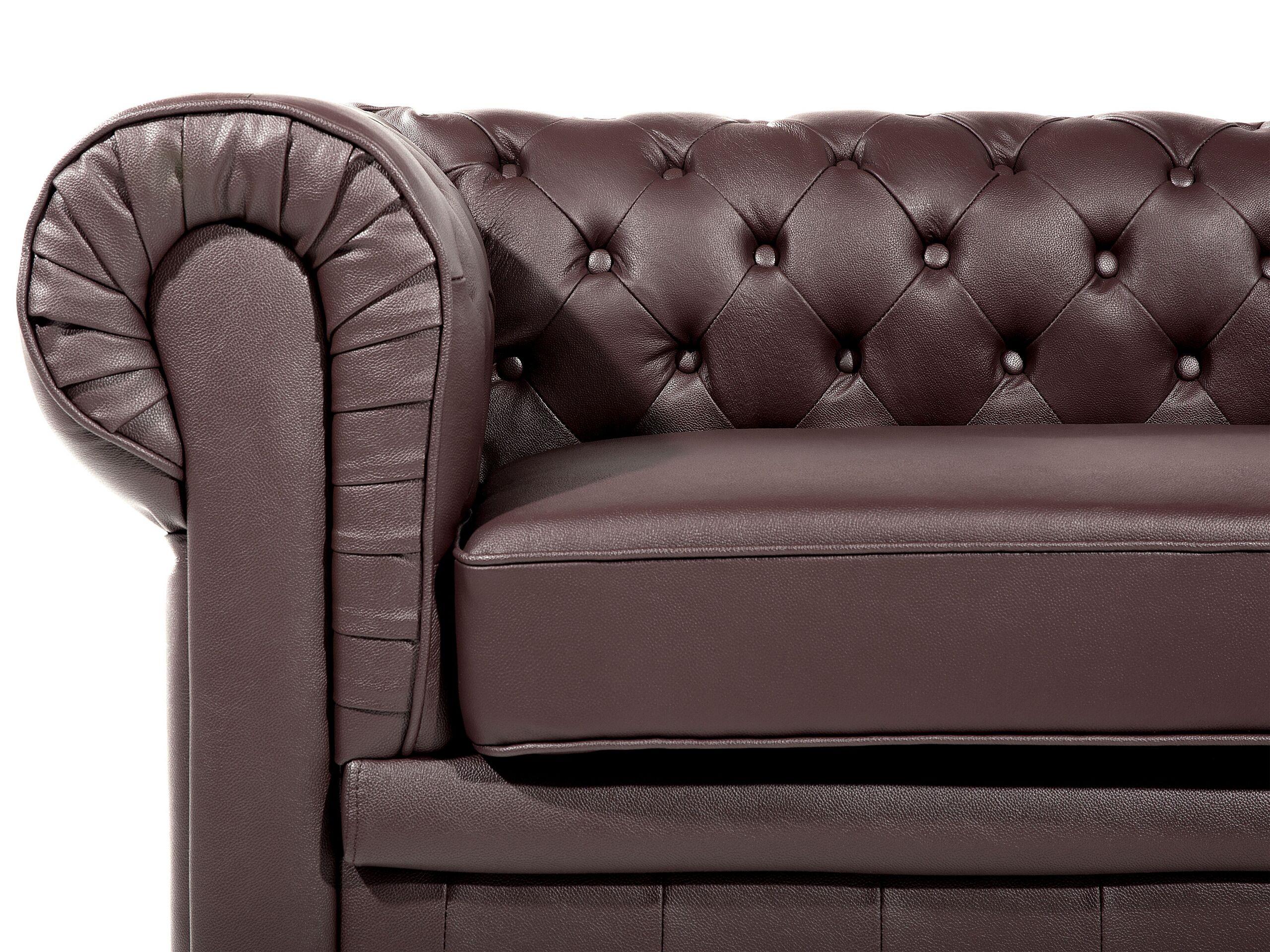 Beliani Canapé 3 places en Cuir Glamour CHESTERFIELD  