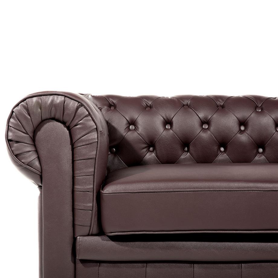 Beliani 3 Sitzer Sofa aus Echtleder  CHESTERFIELD  