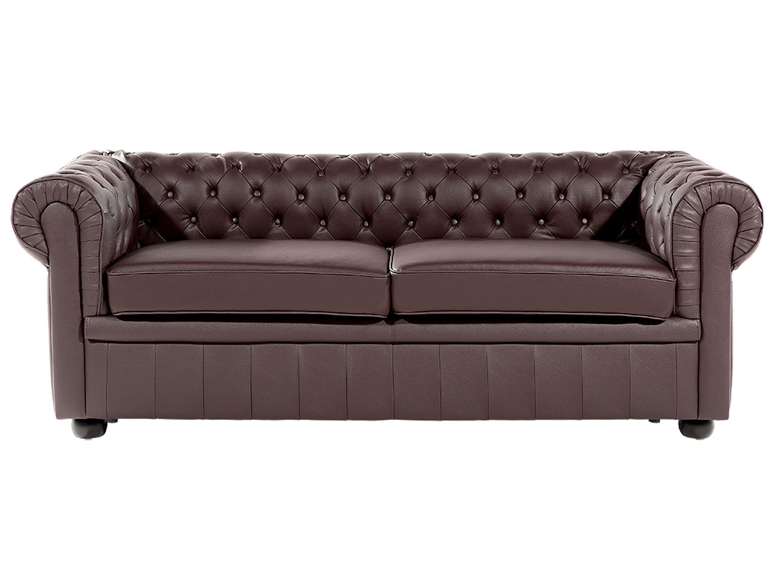 Beliani Canapé 3 places en Cuir Glamour CHESTERFIELD  