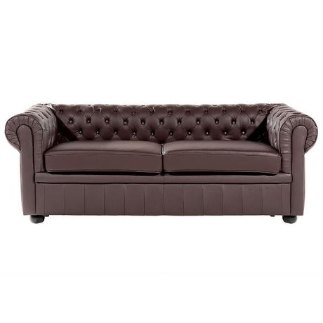 Beliani Canapé 3 places en Cuir Glamour CHESTERFIELD  