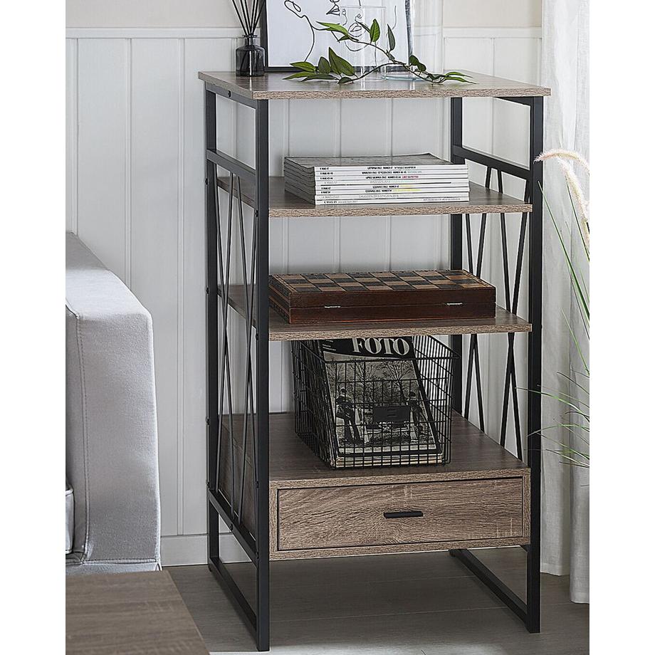 Beliani Regal mit 3 Ebenen aus Faserplatte Industriell KEENE  