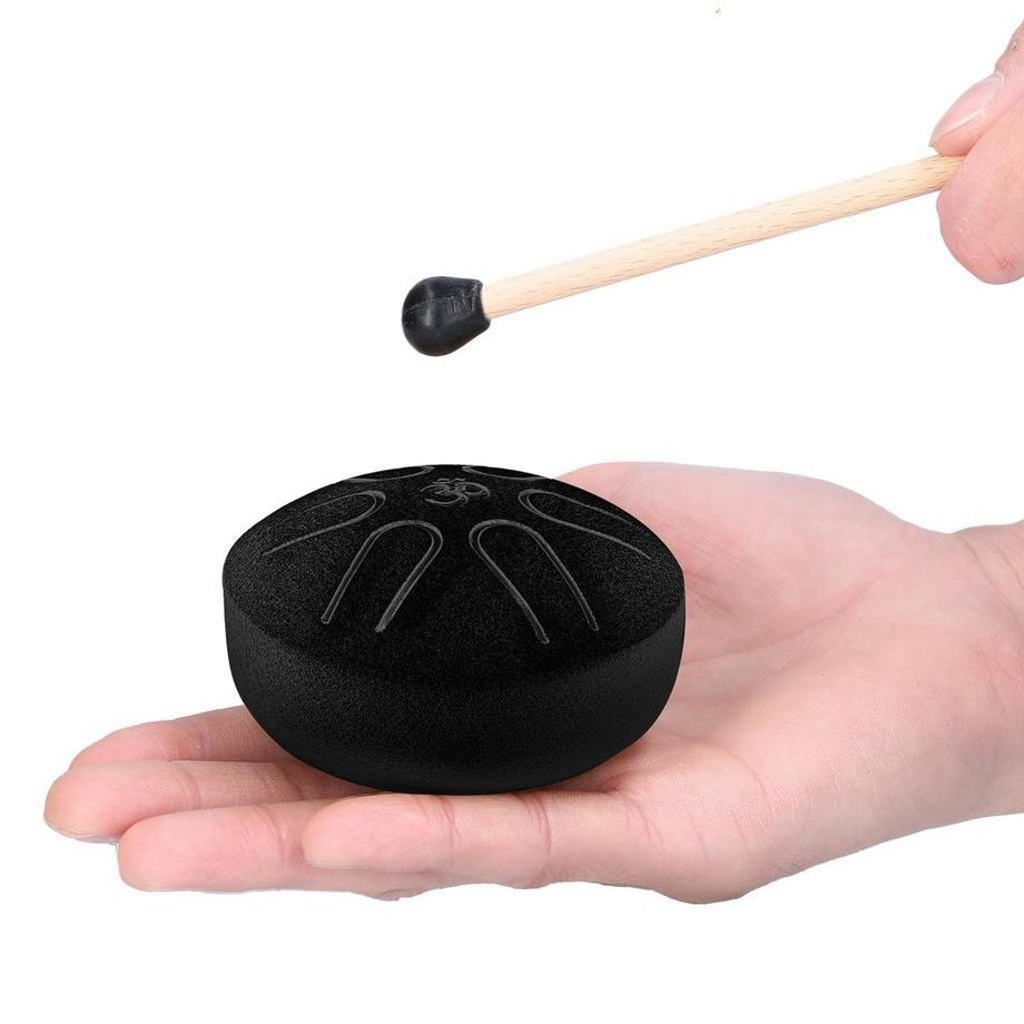 eStore  Mini tambour / Tongue Drum en Acier - 6 Tons - Noir 