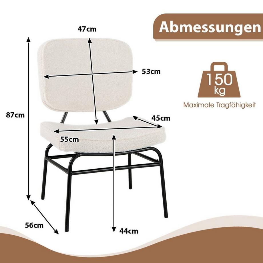 Northio Esszimmerstuhl mit gebogenem Sitz und Rückenlehne Sherpa Polsterstuhl  