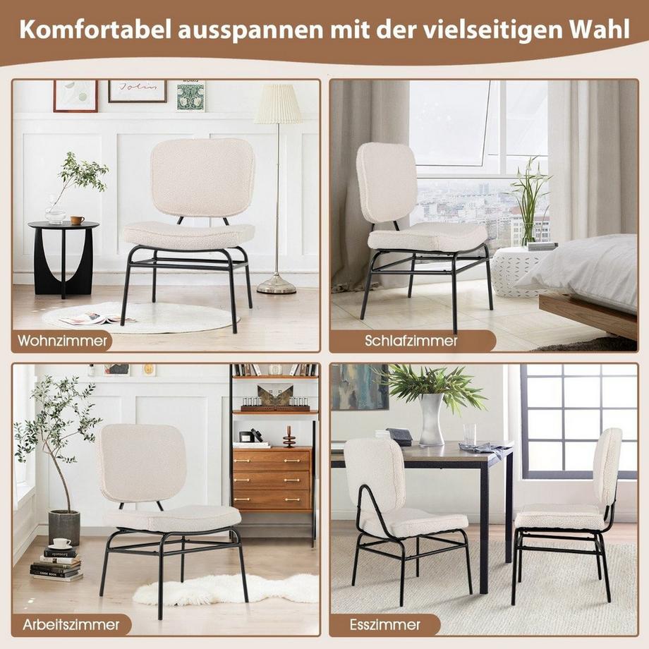Northio Esszimmerstuhl mit gebogenem Sitz und Rückenlehne Sherpa Polsterstuhl  