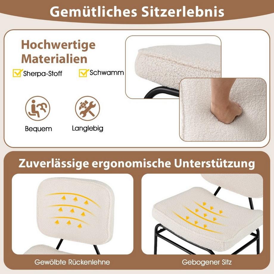 Northio Esszimmerstuhl mit gebogenem Sitz und Rückenlehne Sherpa Polsterstuhl  