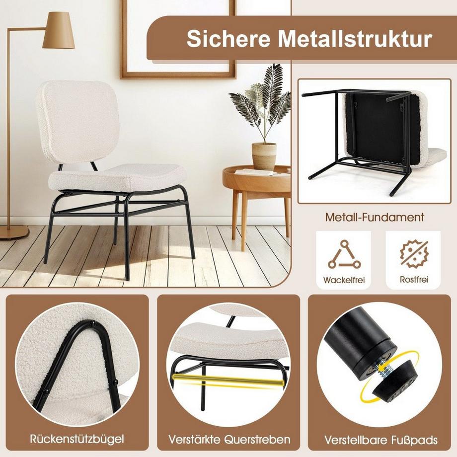 Northio Esszimmerstuhl mit gebogenem Sitz und Rückenlehne Sherpa Polsterstuhl  