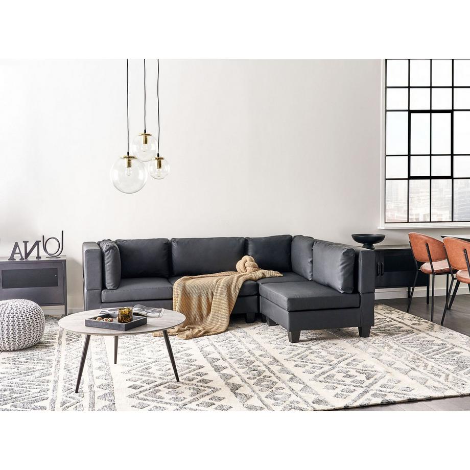 Beliani Ecksofa aus Kunstleder  UNSTAD  