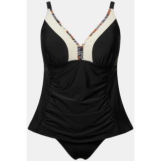 Ulla Popken  Tankini con arricciatura, passamano, coppe morbide e materiale riciclato 