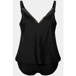 Ulla Popken  Tankini con arricciatura, passamano, coppe morbide e materiale riciclato 