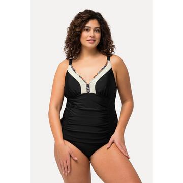 Tankini con arricciatura, passamano, coppe morbide e materiale riciclato