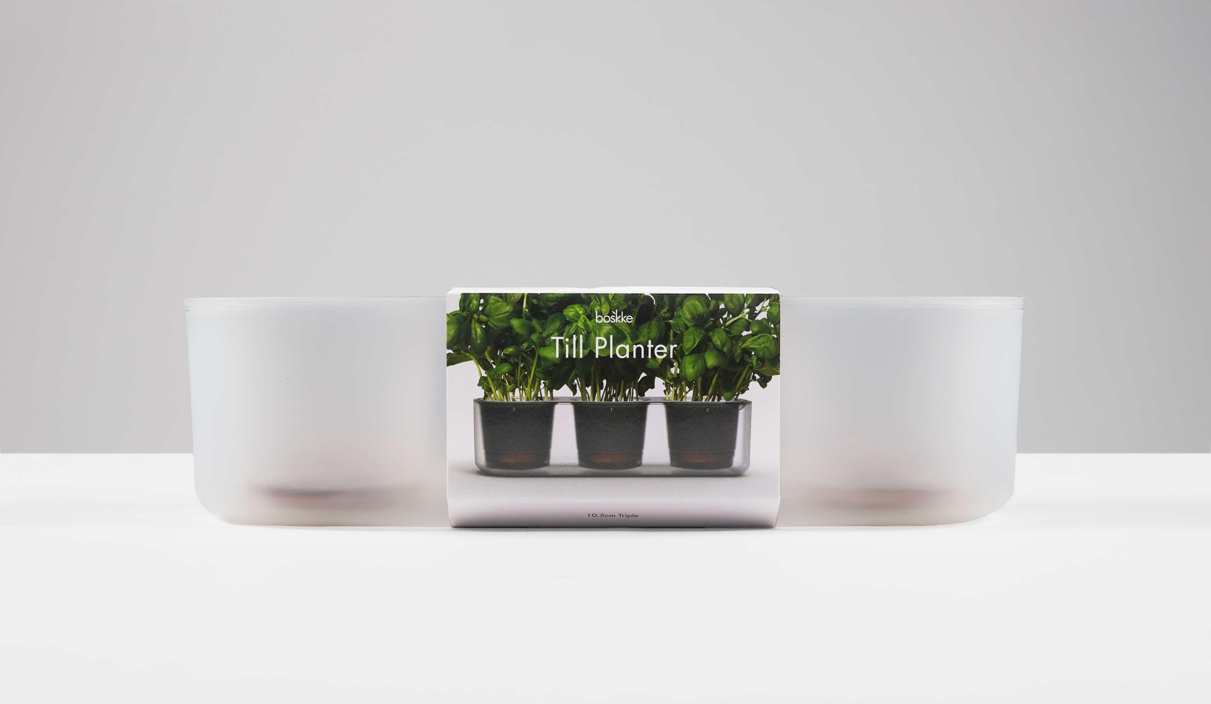 Boskke Till Planter, pot à plantes transparent, lot de 3 avec auto-arrosage  