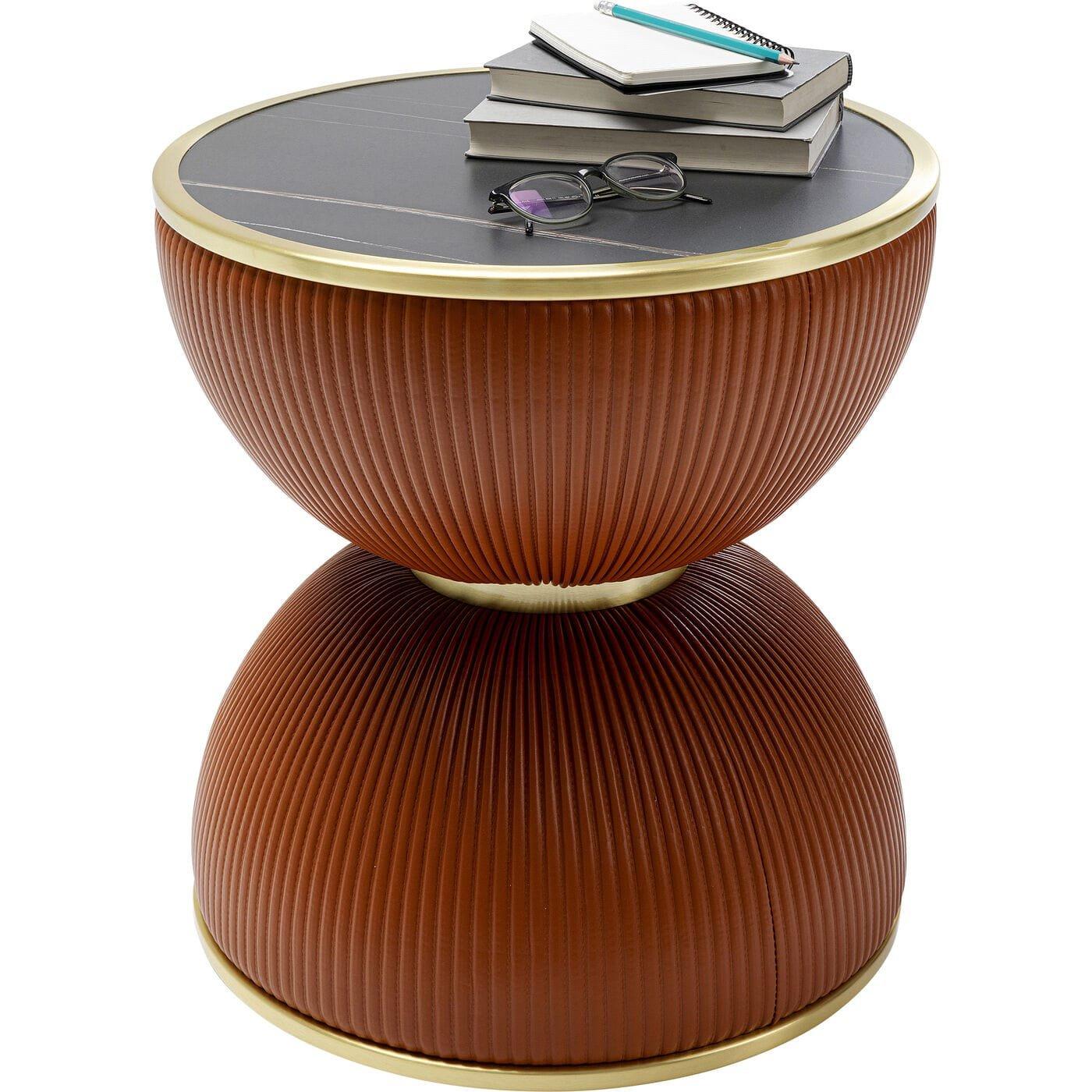 KARE Design Table d&#039;appoint Endless Vegas orange ronde 47  
