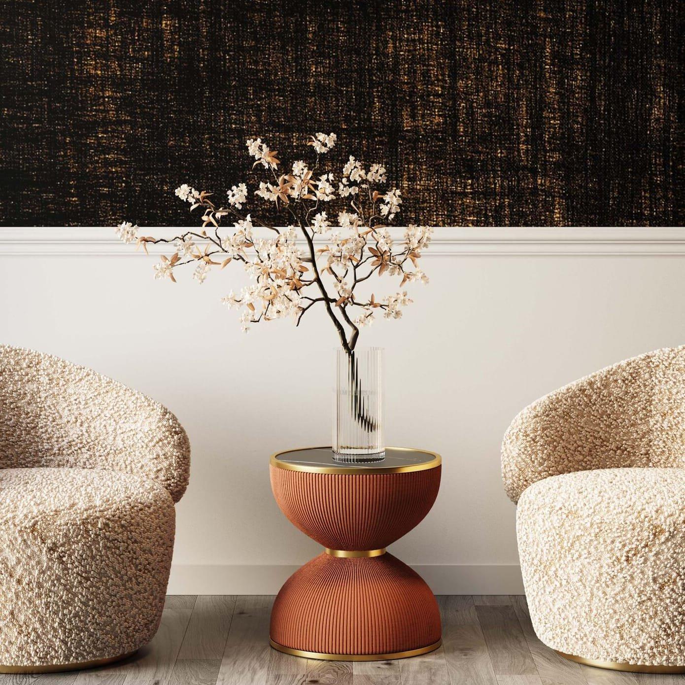 KARE Design Table d&#039;appoint Endless Vegas orange ronde 47  