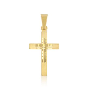 Pendentif croix or jaune 750, 25x12mm