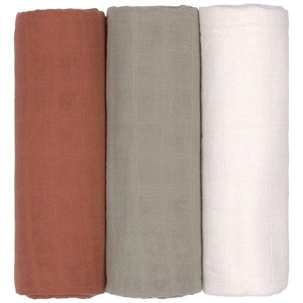 Image of LÄSSIG Einschlag Und Mulltuch 3er Set Ruggineolivalatte Unisex