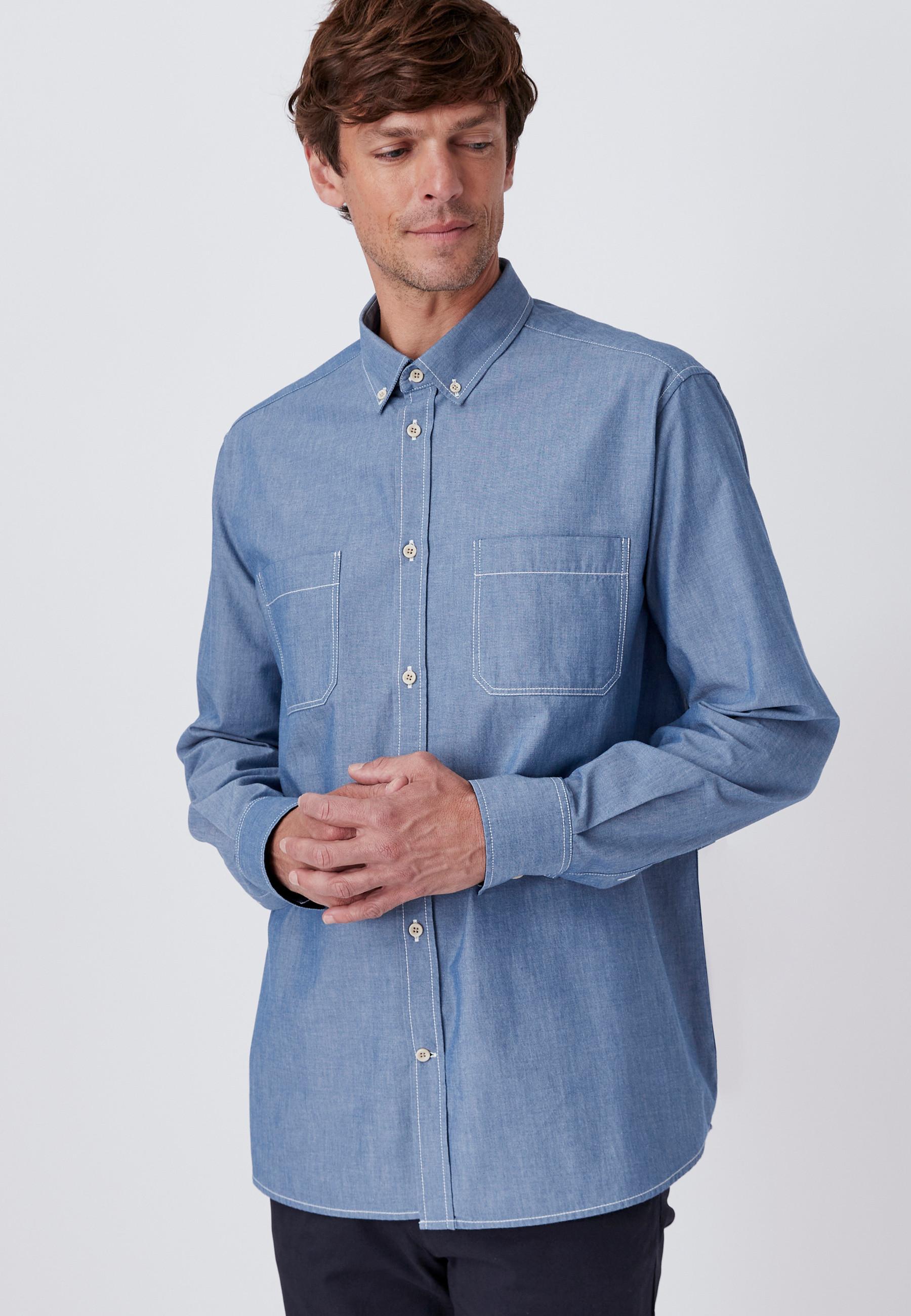 Damart  Hemd aus Chambray-Gewebe. 